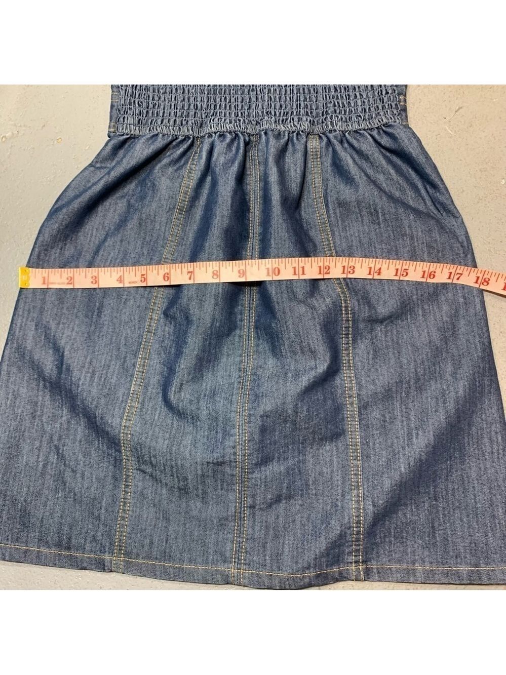Vintage Lone Star Cowgirl Denim Dress Sz XS Blue Sweatheart Neckline Western Y2K - Picture 11 of 14